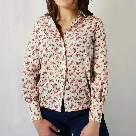 Rare Vintage 70s Sears JR Bazaar Western Floral Button Up Shirt - Picture 8 of 8